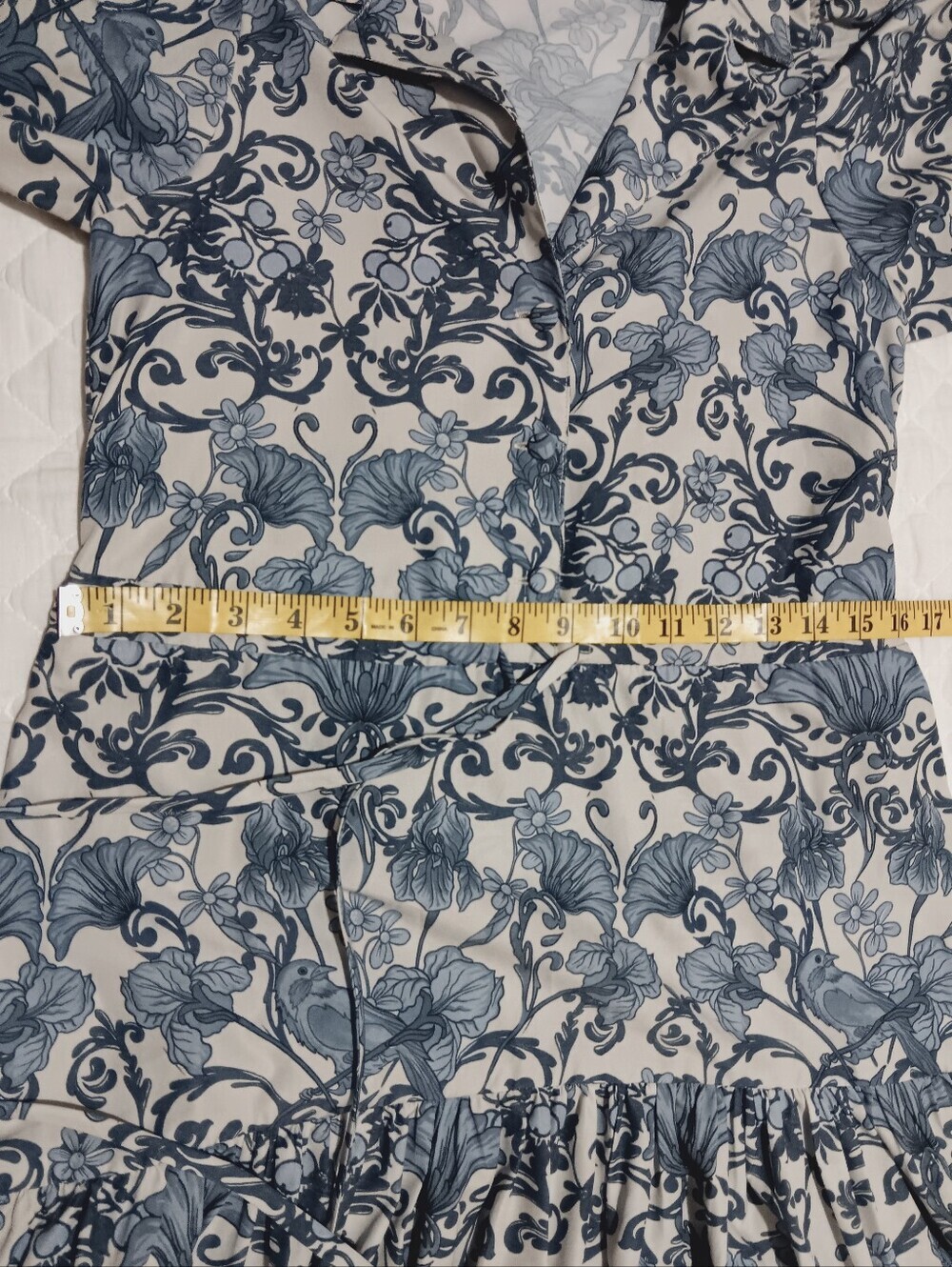 KLEID FOR HER Blue Floral High-Low Button Dress Size S - Picture 11 of 11